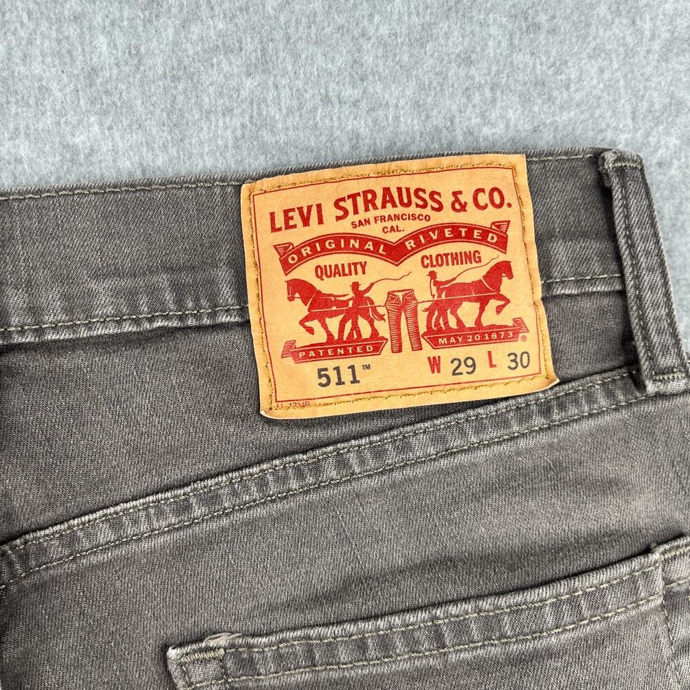 Levis 511 Denim Jeans Mens Size 29x30 Gray Casual Classic Levi Strauss - Picture 8 of 9